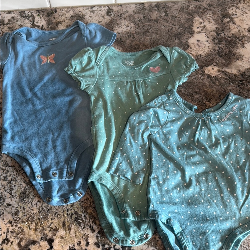 Carter's Blue Bodysuit Collection Soft Stretchy One Pieces